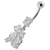 Trendy Silver Dangling Belly Ring - Stylish 14g Surgical Steel & Sterling Charm