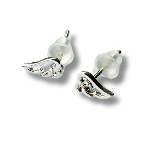 Charming Sterling Silver Angel Wing Stud Earrings - Perfect Gift for Loved Ones!