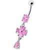 Trendy Sterling Silver Flower Belly Ring - Elegant Body Jewelry for Shoppers!