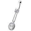 Elegant Sterling Silver Belly Ring - Royal Design & Surgical Steel Gem!