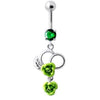 Elegant Silver Jewel Belly Ring: Dazzling Cubic Zirconia Charm