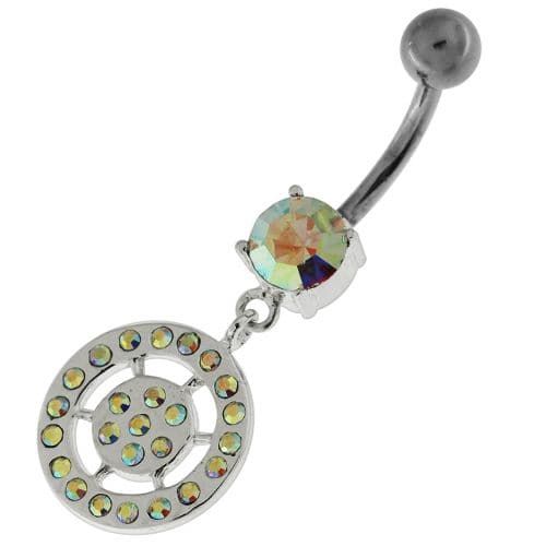 Sparkling Sterling Silver Jeweled Belly Ring ? Trendy and Chic!