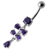 Chic Silver Jeweled Belly Ring - Dazzling Dangling Design for Trendy Shoppers!