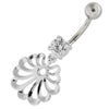 Elegant Jeweled Dangling Belly Ring – 925 Silver & Cubic Zirconia Sparkle