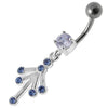 Chic Sterling Silver Jeweled Belly Ring - Elevate Your Body Jewelry Game!