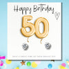 50th Birthday Sparkling Gold Gift Hamper: Earrings, Candle & Chocolates