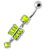 Trendy Sterling Silver Banana Belly Ring - Dazzling 316L Steel Charms!