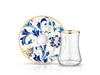 Elegant Dervish Blue Blanc Karina Tea Glass & Saucer Set – Perfect for Tea Lovers!