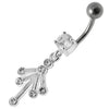 Chic Sterling Silver Jeweled Belly Ring - Elevate Your Body Jewelry Game!