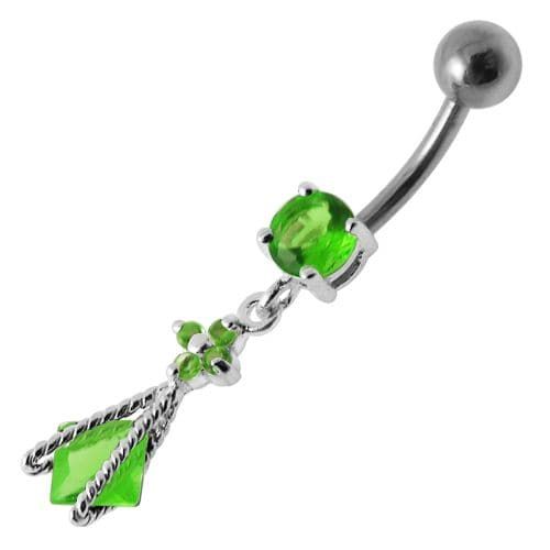 Trendy Sterling Silver Dangling Belly Ring – Stylish Body Jewelry for You!