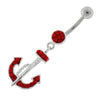 Elegant Anchor Belly Ring with Sterling Silver Charm & Sparkling Zirconia