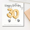 Sparkling 30th Birthday Gift Set: Gold Balloons, Earrings, Chocolates & Candle