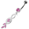 Trendy Multi-Stone Jeweled Dangling Belly Ring - Stylish & Chic!