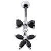 Elegant Jeweled Butterfly Belly Ring - Surgical Steel & Sterling Silver Charm