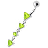 Trendy Jeweled Dangling Curved Belly Ring - Sparkle in Style!