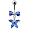 Elegant Jeweled Butterfly Belly Ring - Surgical Steel & Sterling Silver Charm