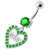 Elegant Jeweled Heart Belly Ring - Perfect Body Art for Trendy Shoppers!