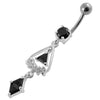 Trendy Triangled Jewel Belly Ring - Stylish 316L Surgical Steel Accessory