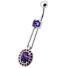 Elegant Sterling Silver Belly Ring - Royal Design & Surgical Steel Gem!