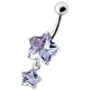 Trendy Sterling Silver Floral Belly Ring with Surgical Steel Bar – Shop Now!