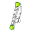 Trendy Jeweled Reverse Belly Ring - Stylish 14g Surgical Steel & Silver Charm