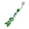 Trendy Multi-Stone Curved Belly Ring – Stylish Surgical Steel Accessory