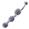 Trendy Triple Ball Dangling Belly Ring with Stylish Banana Bar