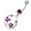 Trendy Jeweled Silver Curved Bar Belly Ring – Elevate Your Style!