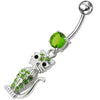 Trendy Jeweled Cat Belly Ring - Dazzling Sterling Silver Charm!